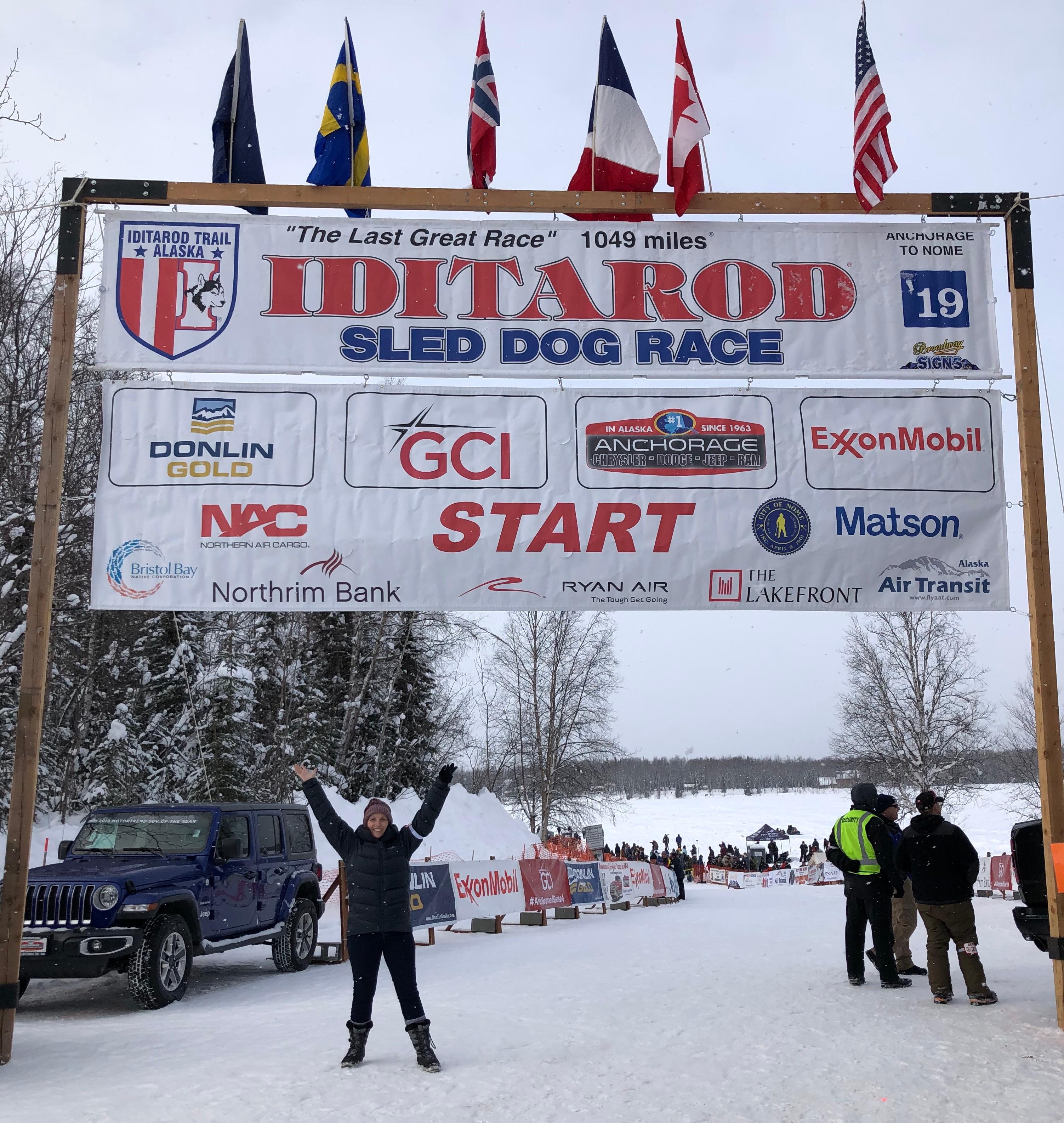 Kelly Villar at Iditarod race