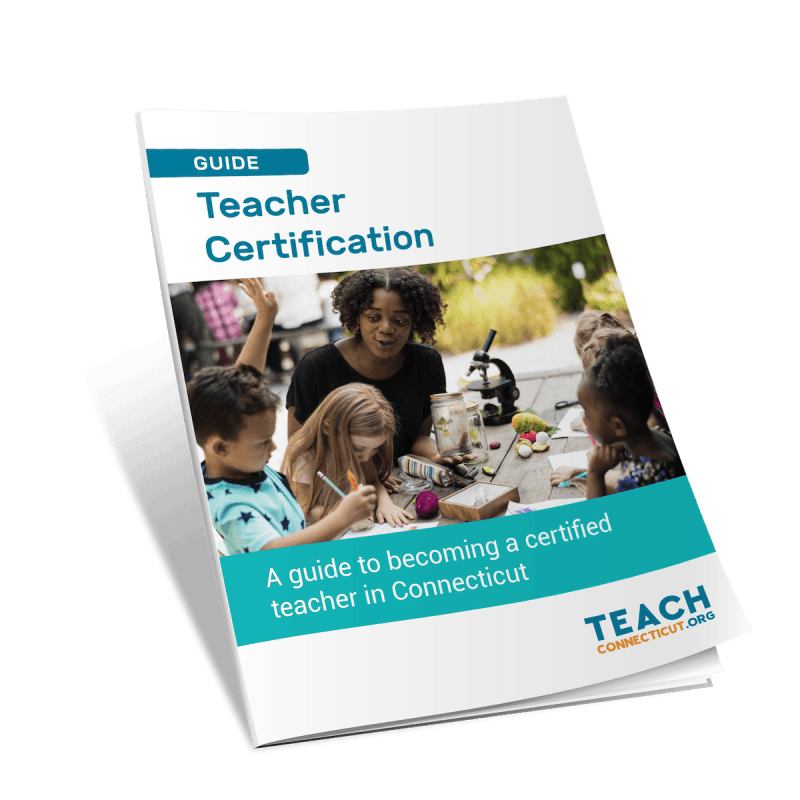 The cover of the TEACH Connecticut Teacher Certification Guide